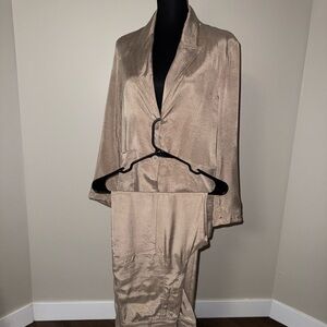 Zara Tan Blazer and Pants Set